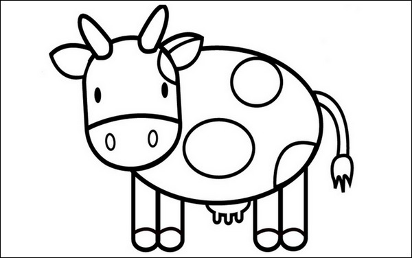Cách vẽ, tô màu tranh hình con bò sữa cute dễ thương đơn giản.