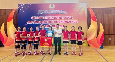 Trường MN Chim Én tham gia giải bóng chuyền hơi cấp cụm mầm non quận Long Biên.