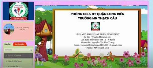 Lĩnh vực PTNN: Đề tài Truyện Hai anh em. Lứa tuổi Mẫu Giáo lớn 5-6 tuổi. Giáo viên: Nguyễn Thị Thu Trang.
