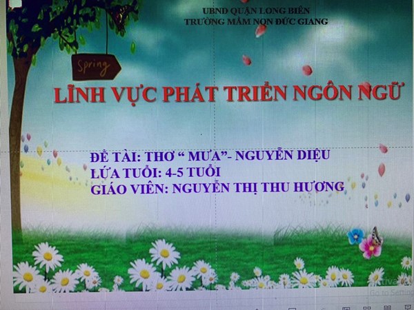 Dạy thơ   Mưa cô giáo Thu Hương