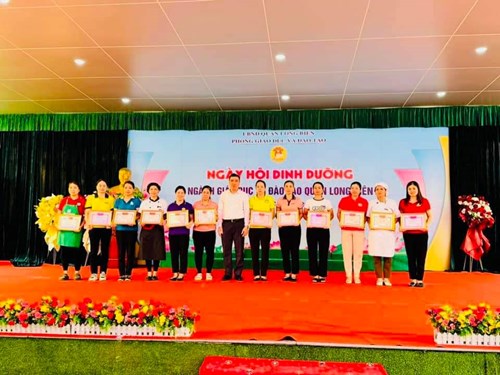 Trường MN Giang Biên tham gia   Ngày hội dinh dưỡng   cấp Quận năm học 3023_2024