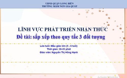 Sắp xếp theo quy tắc 3 đối tượng _ Gv Nguyễn Thị Hồng Hạnh