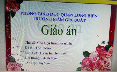 Hoạt động PTNN :Thơ Mưa - Gv : Ngô Thị Vân.