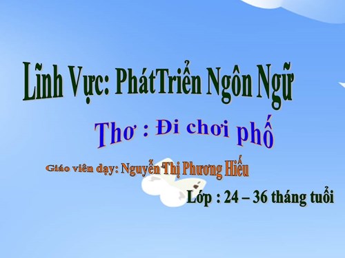 PTNN: Thơ: Đi chơi phố- GV: Nguyễn Thị Phương Hiếu