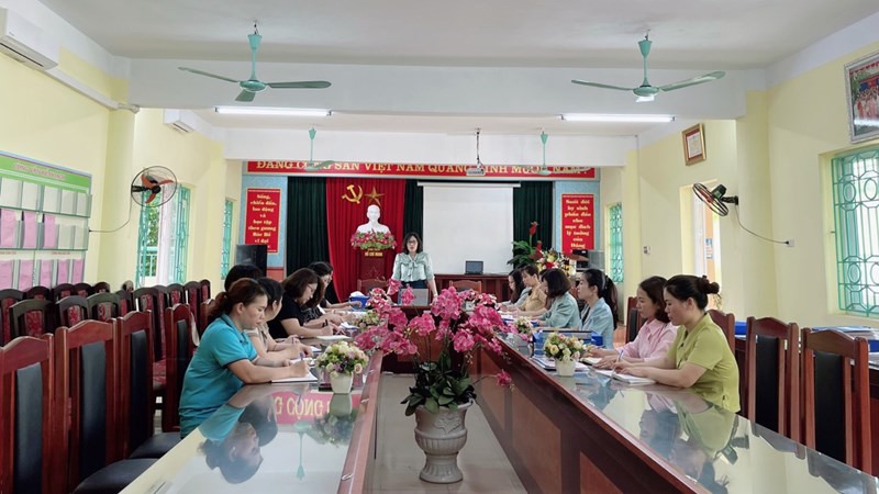 Trường mầm non Long Biên đón Đoàn kiểm tra thực hiện nhiệm vụ năm học 2023- 2024