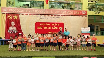 Trường mầm non Long Biên phối kết hợp Công ty cổ phần Giáo dục Việt Nam Edu tổ chức chương trình “Ngày hội bé sáng tạo”