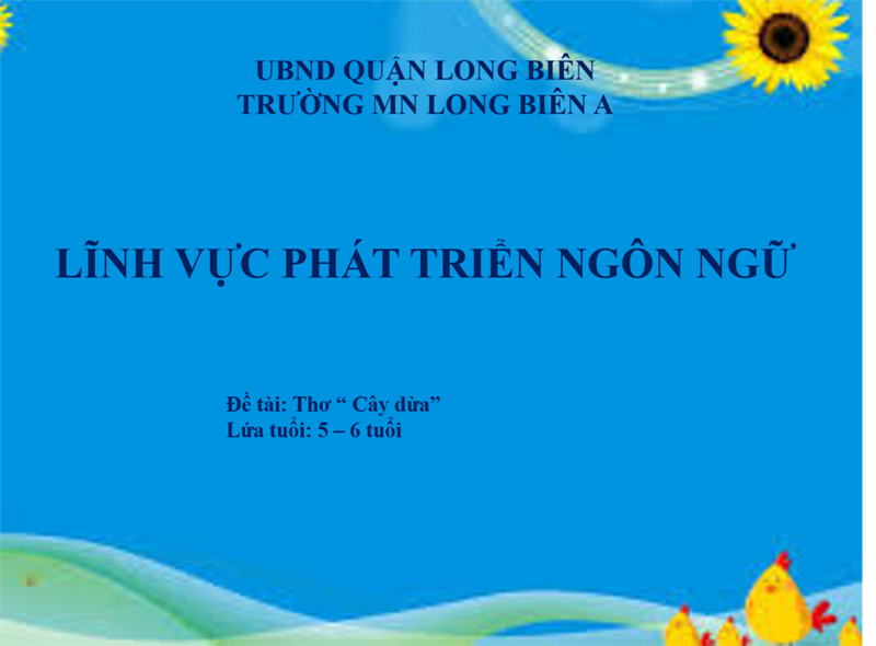 Bài giảng powerpoint PTNN: Thơ  Cây dừa 