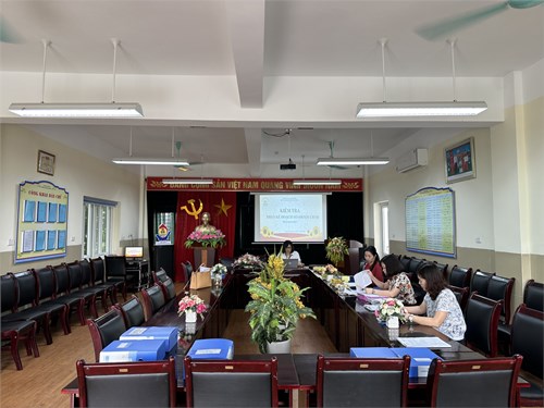 Trường mầm non Long Biên A đón đoàn kiểm tra theo Kế hoạch số 458/KH-UBND về kiểm tra trường học năm học 2023 - 2024