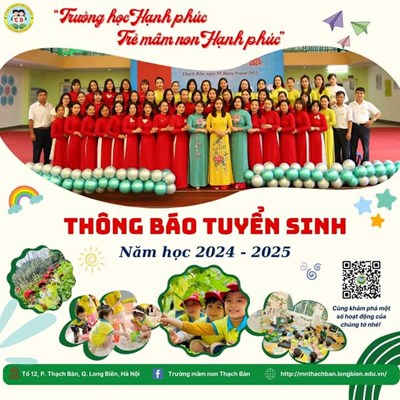 Trường Mầm non Thạch Bàn thông báo tuyển sinh năm học 2024-2025