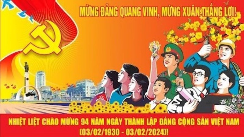 Bài tuyên truyền kỉ niệm 94 năm ngày thành lập Đảng Cộng sản Việt Nam (03/02/1930- 03/02/2024)