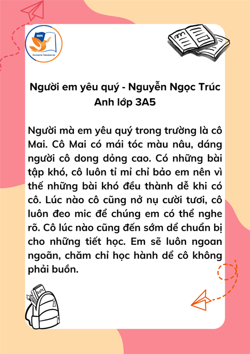 Người em yêu qúy - HS Nguyễn Ngọc Trúc Anh Lớp 3A5