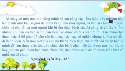 Ước mơ của em - Nguyễn Huyền My Lớp 3A3