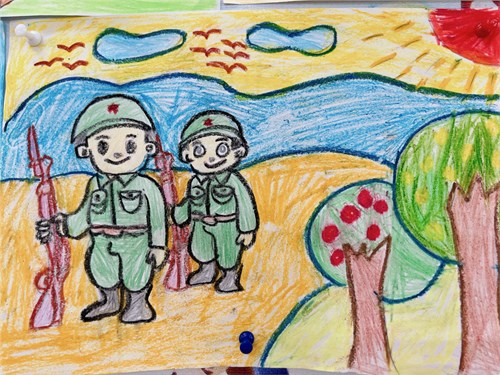 Gà con 1A4 vẽ tranh chào mừng  ngày thành lập quân đội nhân dân Việt Nam