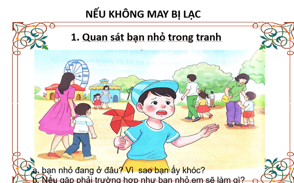 Tiếng Việt 1- Tuần 26- Bài: Nếu không may bị lạc ( Tiết 2)