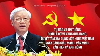 Bài viết: “Tự hào và tin tưởng dưới lá cờ vẻ vang của Đảng, quyết tâm xây dựng một nước Việt Nam ngày càng giàu mạnh, văn minh, văn hiến và anh hùng”
 của TBT Nguyễn Phú Trọng