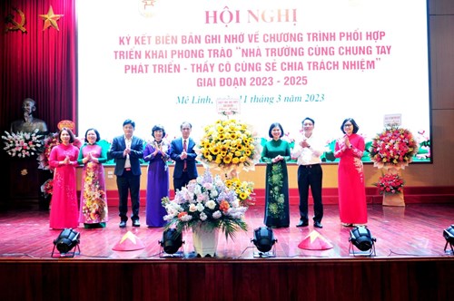 Quận Long Biên- Huyện Mê Linh tổ chức hội nghị triển khai Kế hoạch thực hiện phong trào “ Nhà trường cùng chung tay phát triển- Thầy cô cùng sẻ chia trách nhiệm” giai đoạn 2022-2025