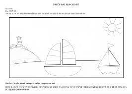 Lớp MGN B3 tham gia hoạt động tạo hình: Tô nét và tô màu chiếc thuyền