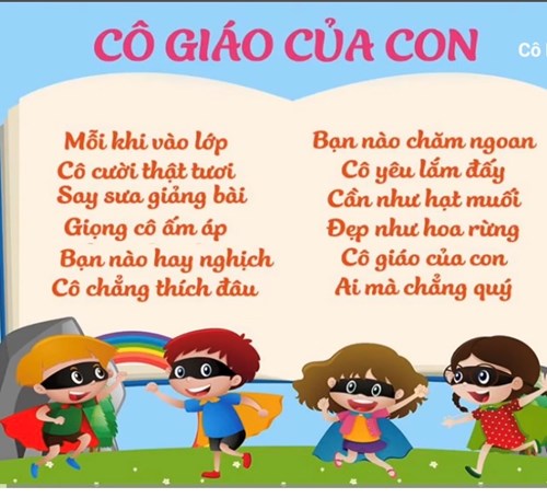 Bài thơ : Cô giáo của con   (Tác giả : Hà Quang  ) -    LỚP MGBC2-- SƯU TẦM 