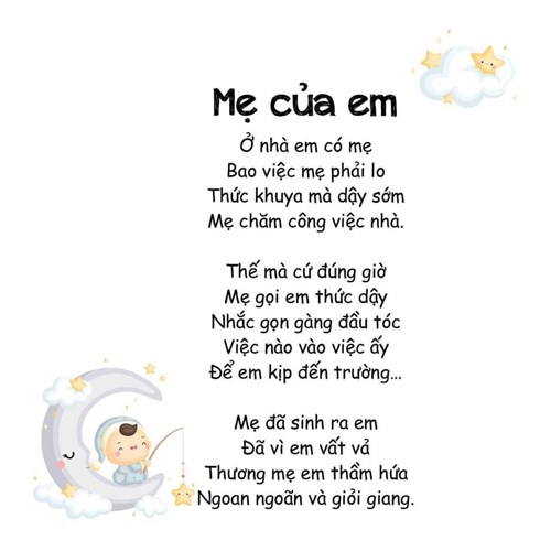 Bài thơ: Mẹ của em - Lớp MGN B1