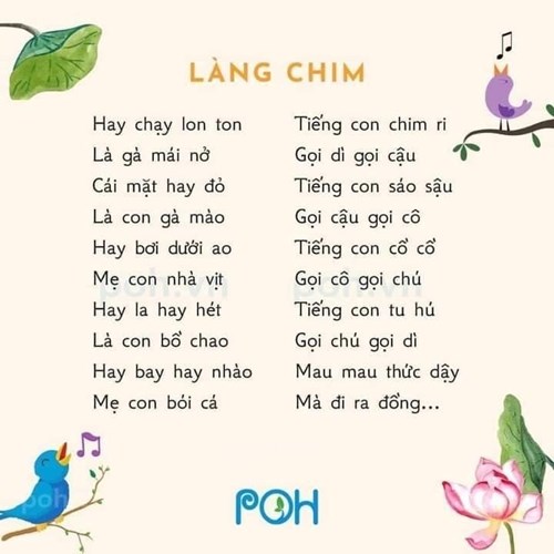 Bài thơ: Làng Chim - MGN B1