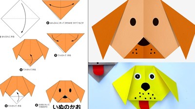 Cách làm đồ chơi bằng giấy cho bé có hình con chó