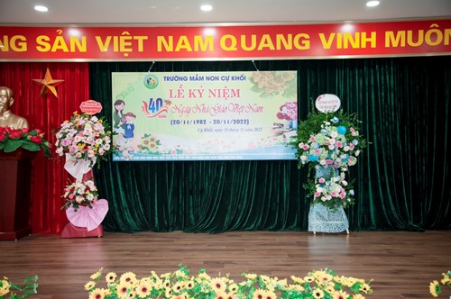 Trường mầm non Cự Khối long trọng tổ chức Lễ kỉ niệm 40 năm ngày Nhà giáo Việt Nam 20/11.