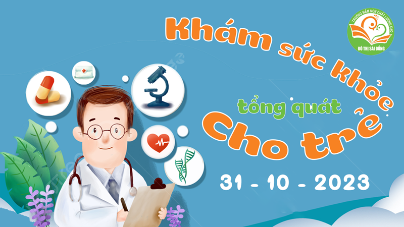 Trường Mầm non Đô thị Sài Đồng phối kết hợp với trung tâm y tế Quận tổ chức khám sức khoẻ cho trẻ