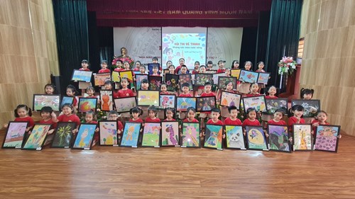 Trường mầm non Đô thị Việt Hưng tổ chức Hội thi vẽ tranh  “Những sắc màu cuộc sống” 
