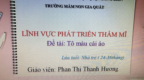 HĐ PTTM : Tạo hình Tô màu cái áo - Gv : Phan Thị Thu Hương.