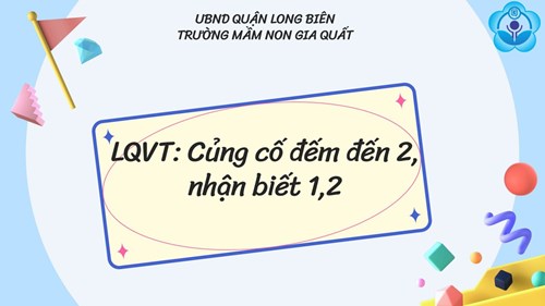 LQVT: Củng cố đếm đến 2, nhận biết 1,2 GV: Phạm Thanh Mai