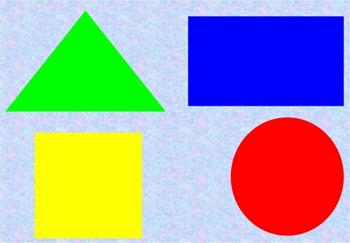 Giáo án LQVT: Ôn nhận biết hình vuông, hình chữ nhật, hình tròn, hình tam giác