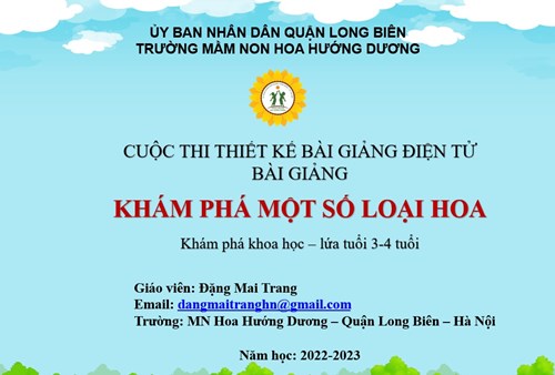 KPKH   Một số loại hoa  - GV: Đặng Mai Trang