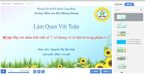 Nhận biết nhóm có sô lượng là 7 - STT và số lượng trong phạm vi 7_ Giáo viên: Nguyễn Thị Mỹ Linh