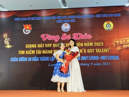 Công đoàn trường MN Hoa Hướng Dương tham gia sơ khảo Giọng hát hay quận Long Biên năm 2023