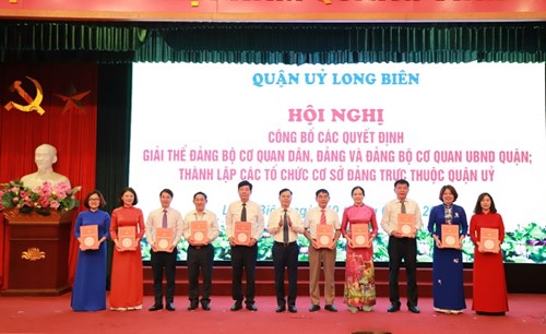 Công bố quyết định thành lập các tổ chức cơ sở Đảng trực thuộc Quận ủy Long Biên 