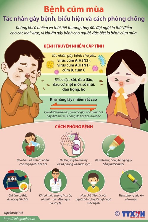 Cúm mùa rất khó phân biệt với các bệnh đường hô hấp khác: Bộ Y tế chỉ 5 biện pháp phòng chống cúm