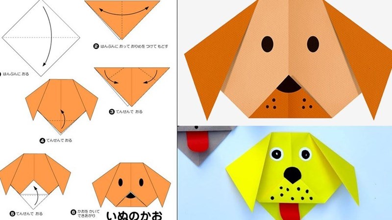 Cách làm đồ chơi bằng giấy cho bé hình con chó
