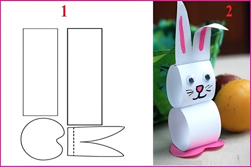 Làm con thỏ bằng giấy đơn giản