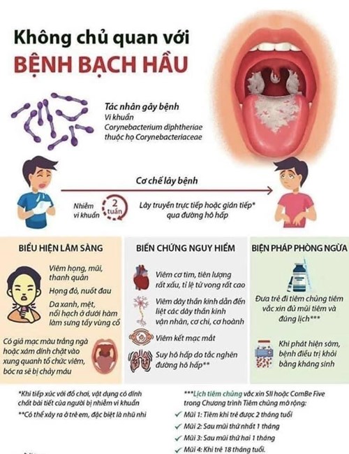 Khuyến cáo phòng chống bệnh Bạch hầu