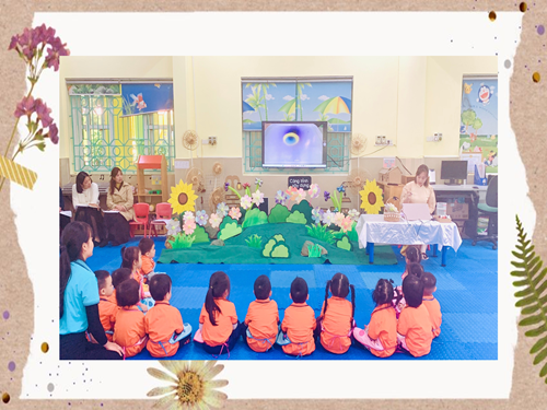 Trường mầm non Long Biên tổ chức kiến tập hoạt động tạo hình “Trang trí chong chóng bằng nghệ thuật thủy ấn họa” tại lớp Mẫu giáo bé C4