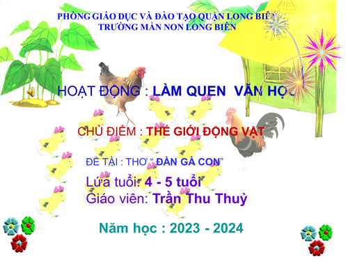 MN Long Biên-Bài giảng LQVH Thơ Đàn gà con -GV Trần Thủy_MGN 4-5 tuổi