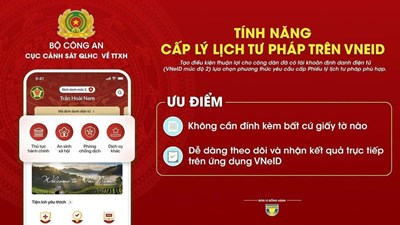 Hà Nội thí điểm thủ tục cấp phiếu Lý lịch tư pháp trên VNeID