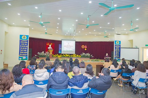 Tập thể CBGVNV trường MN Phúc Đồng tổ chức Lễ sơ kết HK I, năm học 2022-2023
