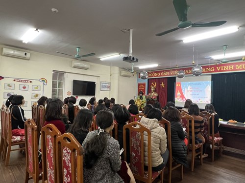 Trường mầm non Sơn Ca tổ chức Hội nghị sơ kết học kì I,  năm học 2022 - 2023.