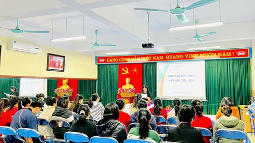 Trường Mầm non Tân Mai tổ chức Hội nghị đối thoại giữa Hiệu trưởng và CBGVNV trong nhà trường năm học 2023 - 2024