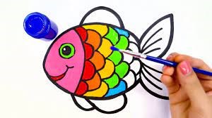 Vẽ và tô màu Con Cá Xinh  