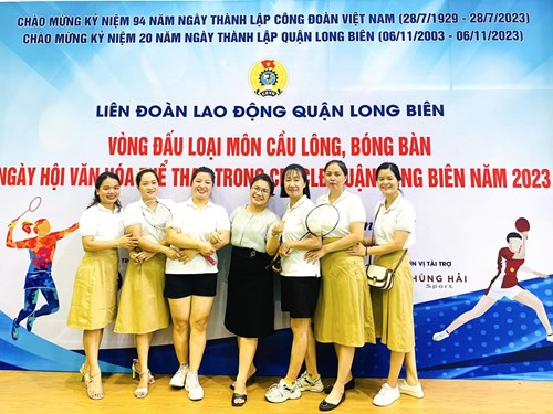 Công đoàn Trường mầm non Thạch Bàn tham gia ngày hội Văn hóa thể thao trong CNVCLĐ Quận Long Biên năm 2023