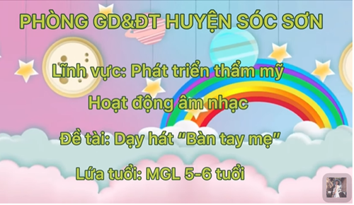 Hoạt động âm nhạc - Đề tài: Dạy hát “Bàn tay mẹ”- Trẻ 5-6 tuổi - GV : Nguyễn Thị Kim Chi