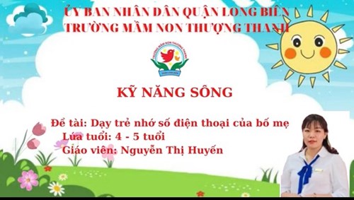 KNS: Dạy trẻ nhớ số điện thoại của bố mẹ- Khối MGN- GV: Nguyễn Thị Huyến