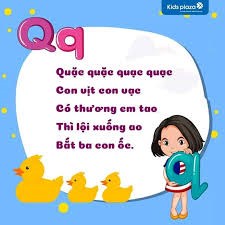 Bài thơ giúp bé làm quen chữ cái Q